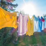 colorful laundry drying